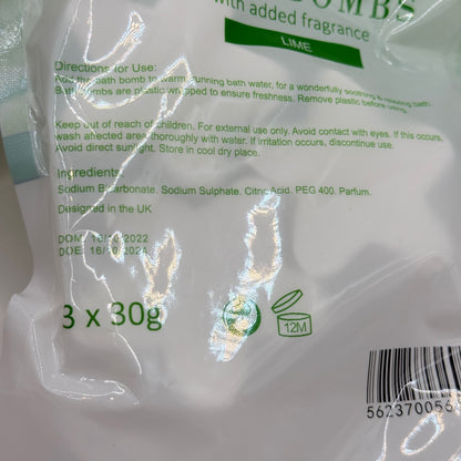 Lime Bath Bombs 3-Pack