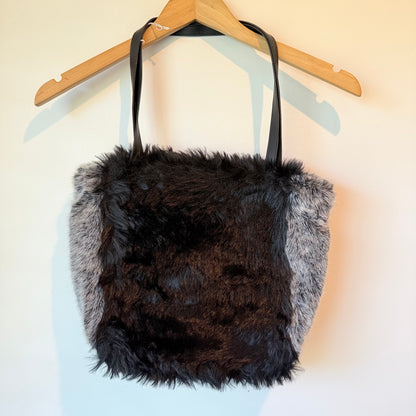 Faux Fur Bag (Black & Grey)