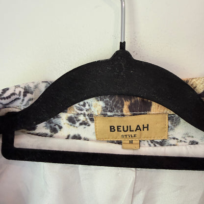 Beulah Style Leopard & Butterfly Print Blazer - Size M