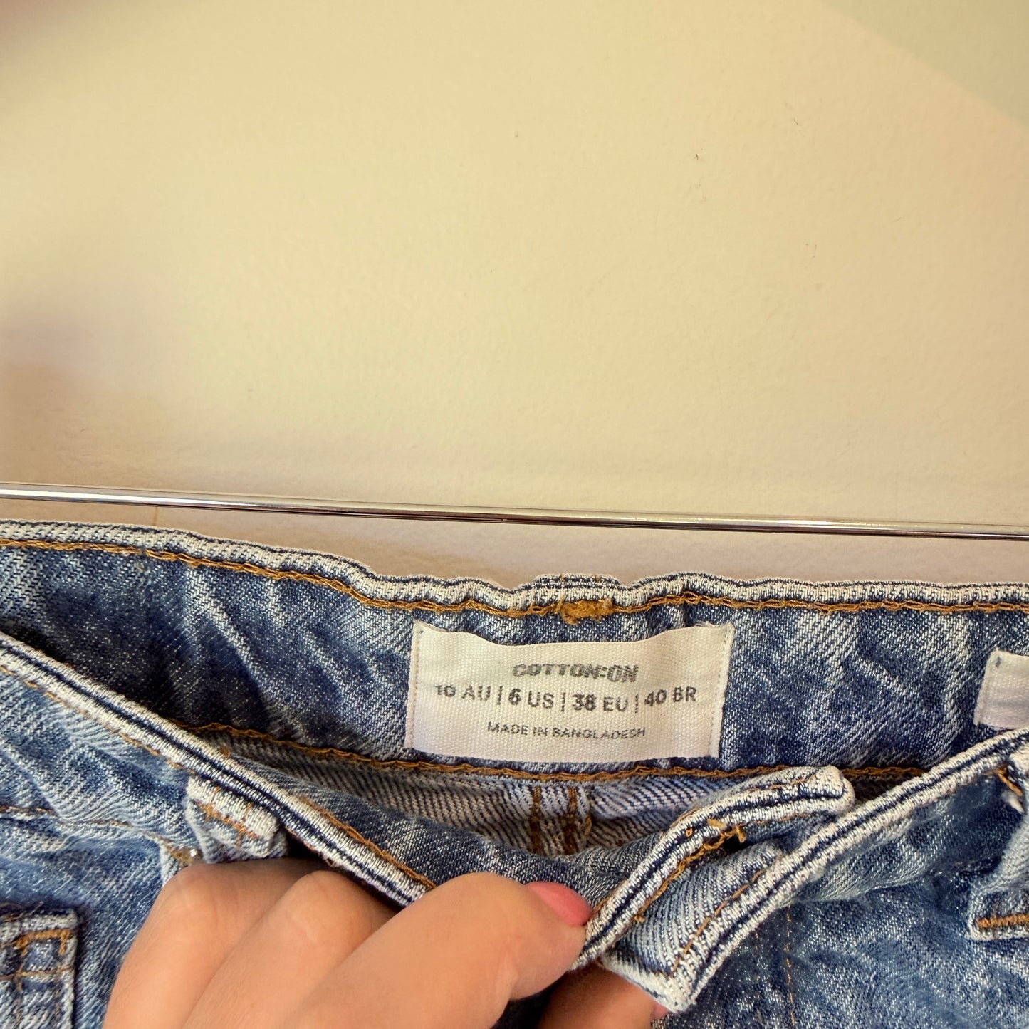 Cotton On High Rise Mom Denim Shorts Blue - Size 10