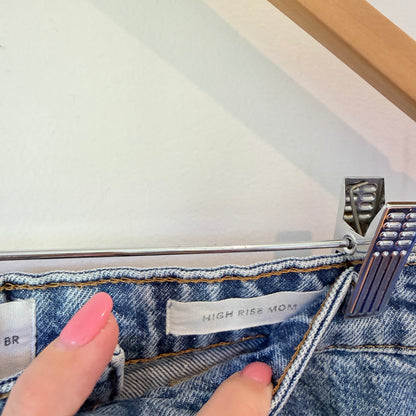 Cotton On High Rise Mom Denim Shorts Blue - Size 10