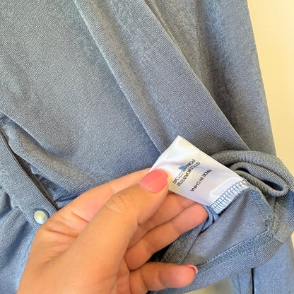 Dazie Ruched Front Collared Crop Top Blue - Size 18