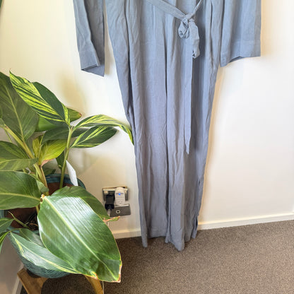 Ioanna Kourbela Basics Button Front Tie Waist Jumpsuit - Size L