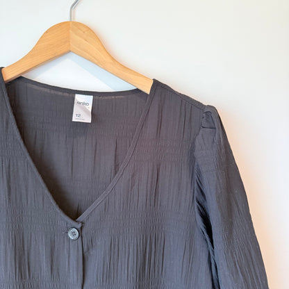 Anko Size 12 Black Button-Down Midi Dress