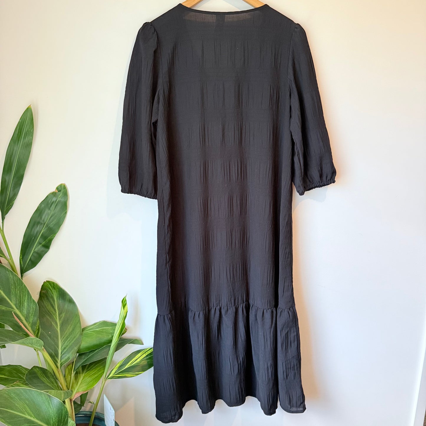 Anko Size 12 Black Button-Down Midi Dress