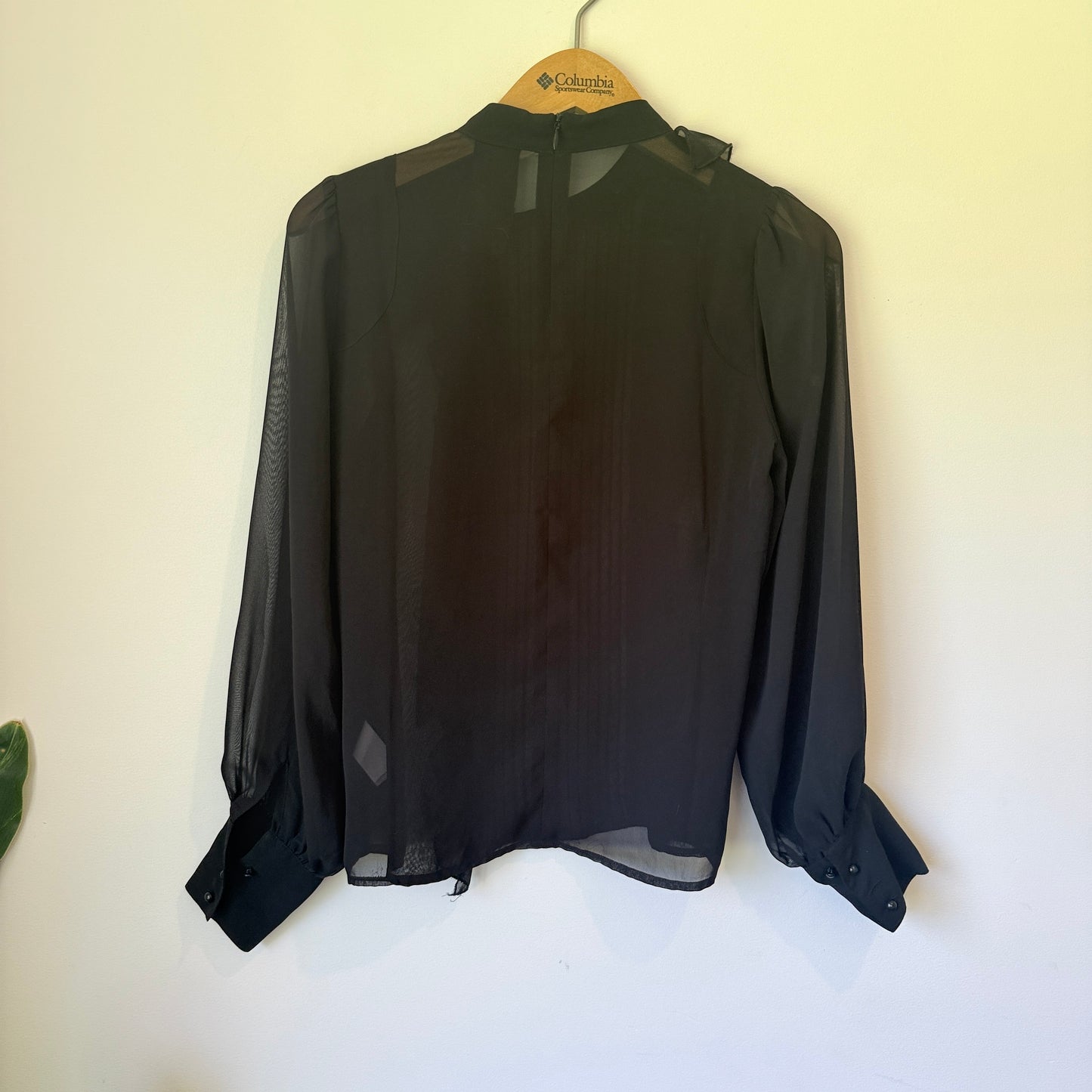 Pepe Jeans London Pleated Ruffle Front Blouse Black - Size S