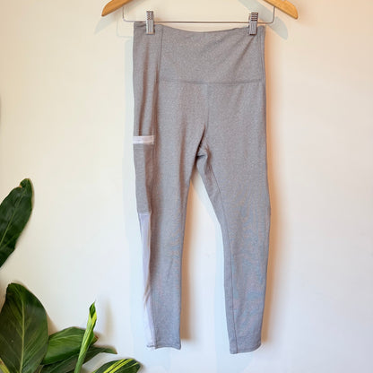 Cotton On Body Size S Gray Leggings with White Mesh Panel