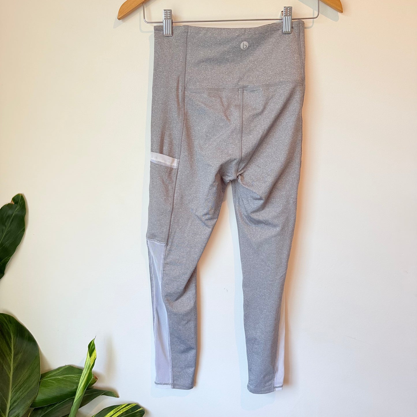 Cotton On Body Size S Gray Leggings with White Mesh Panel