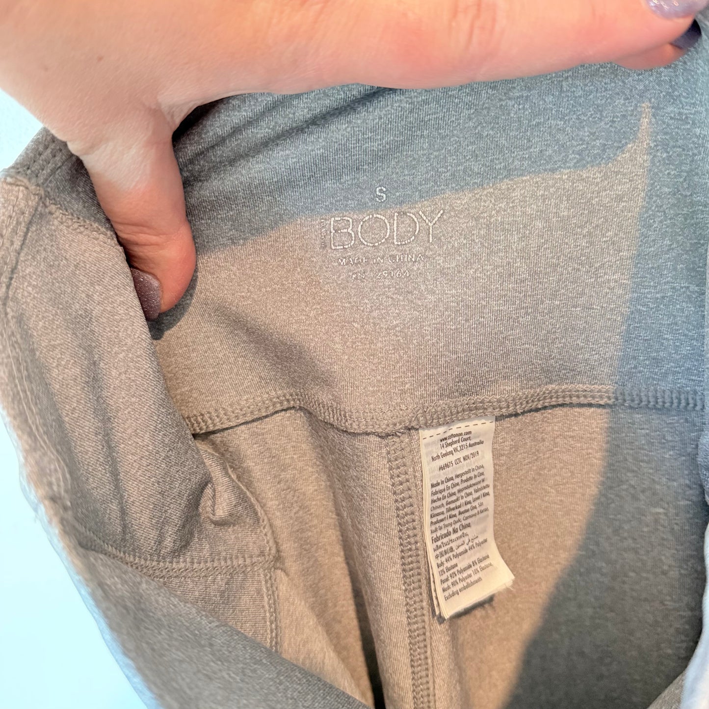 Cotton On Body Size S Gray Leggings with White Mesh Panel