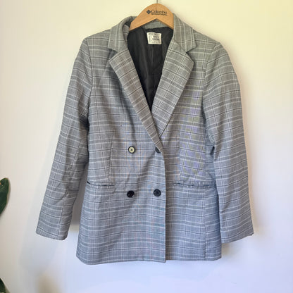 Honey:B Plaid Double Breasted Blazer Grey - Size F
