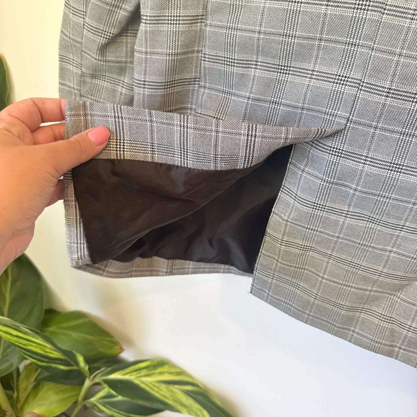 Honey:B Plaid Double Breasted Blazer Grey - Size F