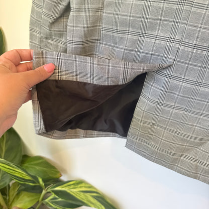 Honey:B Plaid Double Breasted Blazer Grey - Size F