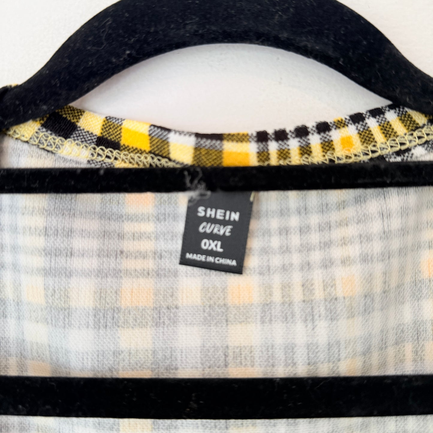 Shein Curve Size 0XL Plaid Drape Front Cardigan