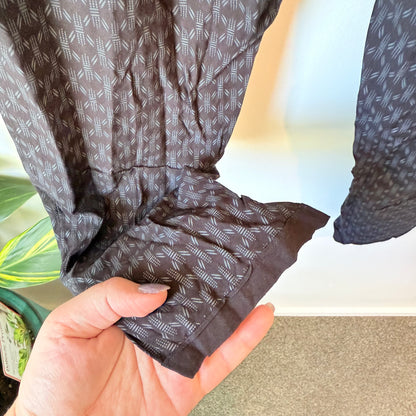 Max Size 10 Black Patterned Elastic Waist Pants