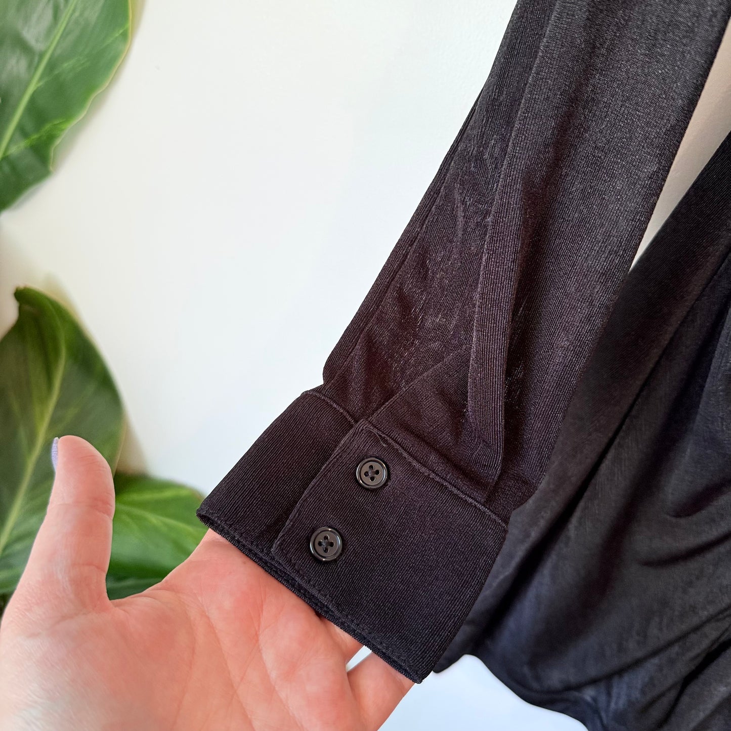 Supre Size S Black Ruched Shirt Dress