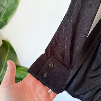 Supre Size S Black Ruched Shirt Dress