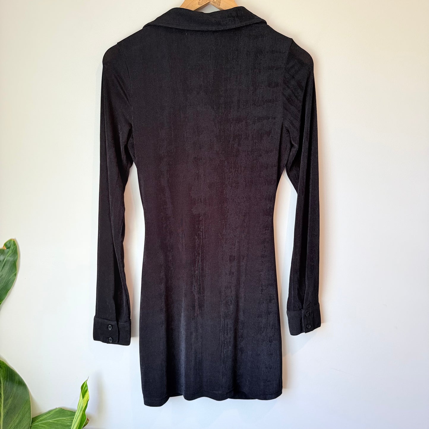 Supre Size S Black Ruched Shirt Dress