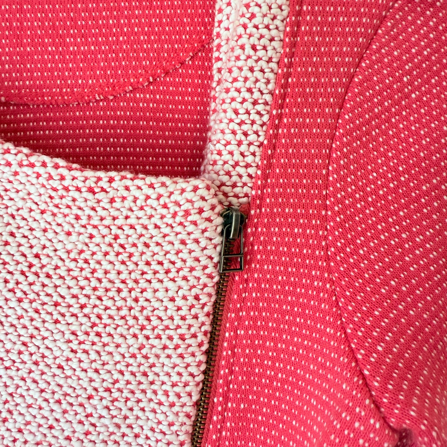 Lilla P Size S Pink & Off-White Asymmetrical Knit Sweater