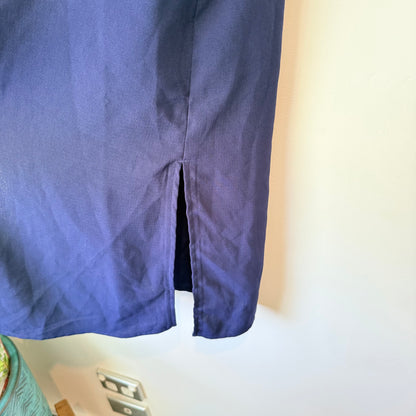 Topshop Size 4 Blue Open-Front Long Tux Vest Jacket