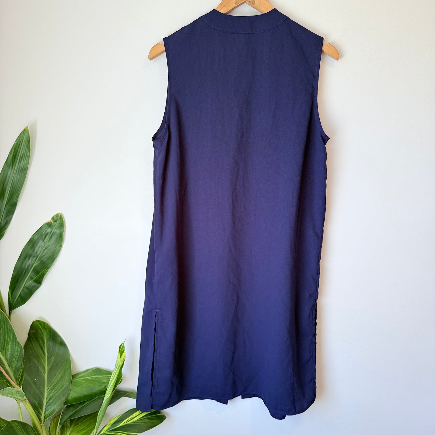 Topshop Size 4 Blue Open-Front Long Tux Vest Jacket