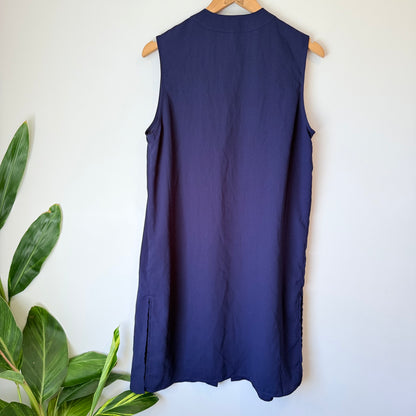 Topshop Size 4 Blue Open-Front Long Tux Vest Jacket