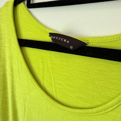Decjuba Lime Green Cold Shoulder Dress - Size XS