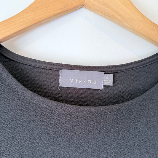 Mirrou Size S Black Sleeveless Dress with Lace Hem