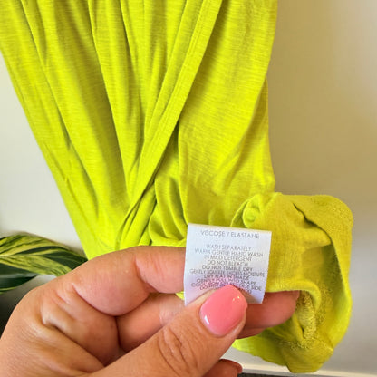 Decjuba Lime Green Cold Shoulder Dress - Size XS