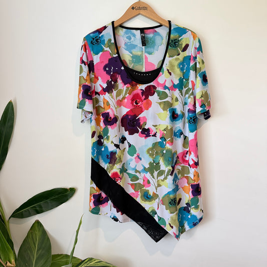 TS Size S Multi-Color Floral Print Top