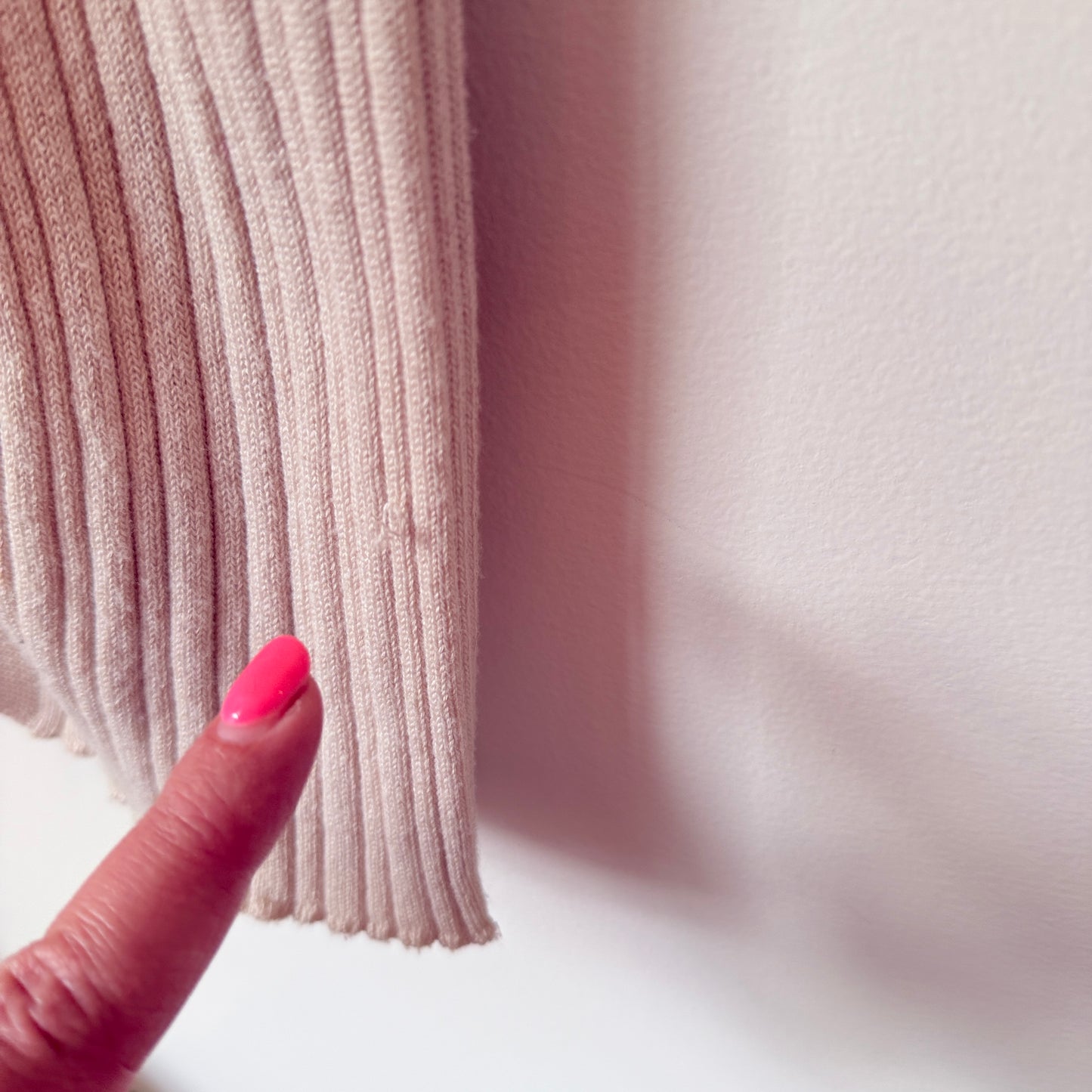 Only Size XS Beige Fine Rib-Knit Longline Cardigan