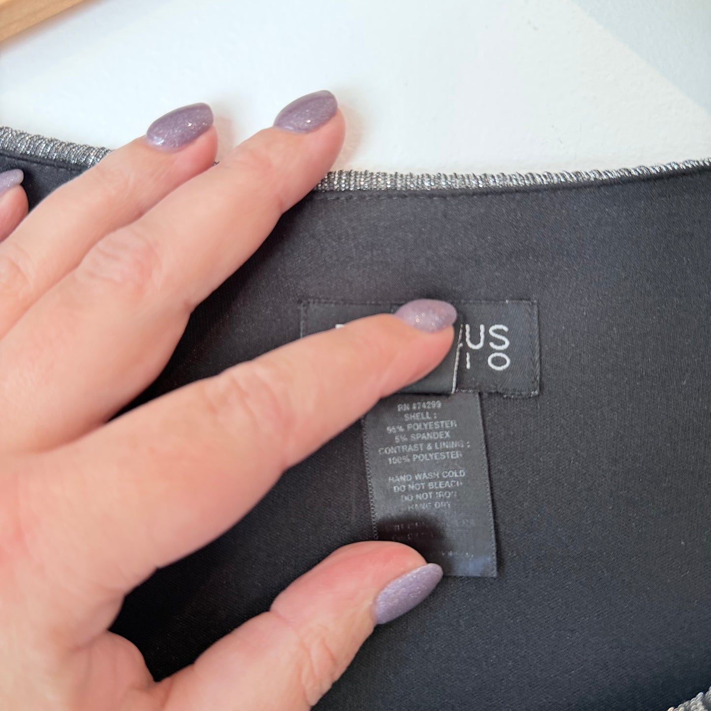 Enfocus Studio Size 8 Silver & Black Layered Fitted Dress