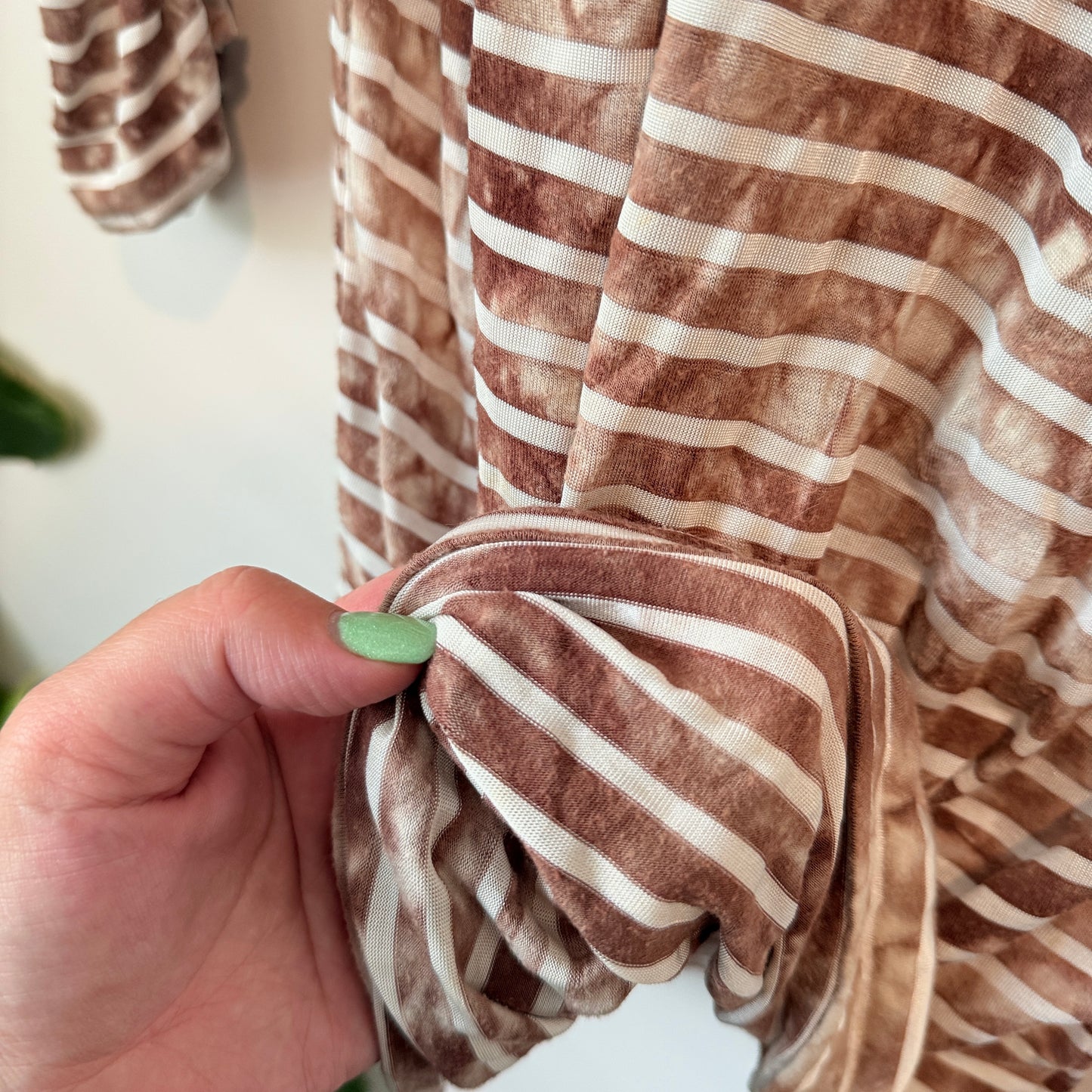 Jetblonde Size 12 Striped Scoop-Neck Long-Sleeve Top