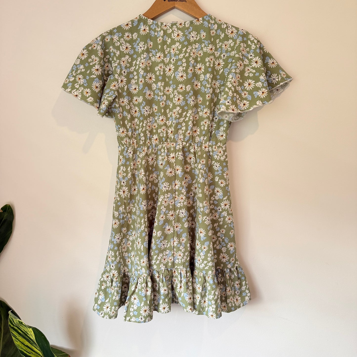 Shein Teen Size 10–11Y Sage Green Floral Print Mini Dress