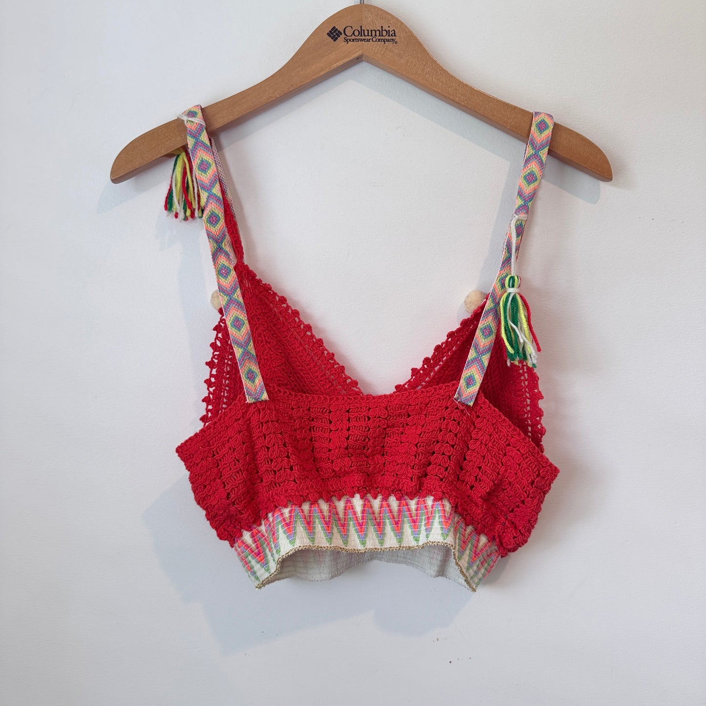 Red Crochet Crop Top | U/Arm to U/Arm 35cm