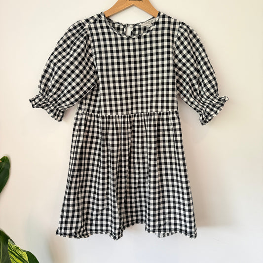 Switch Girls Size 12 Black & White Cotton-Blend Gingham Dress