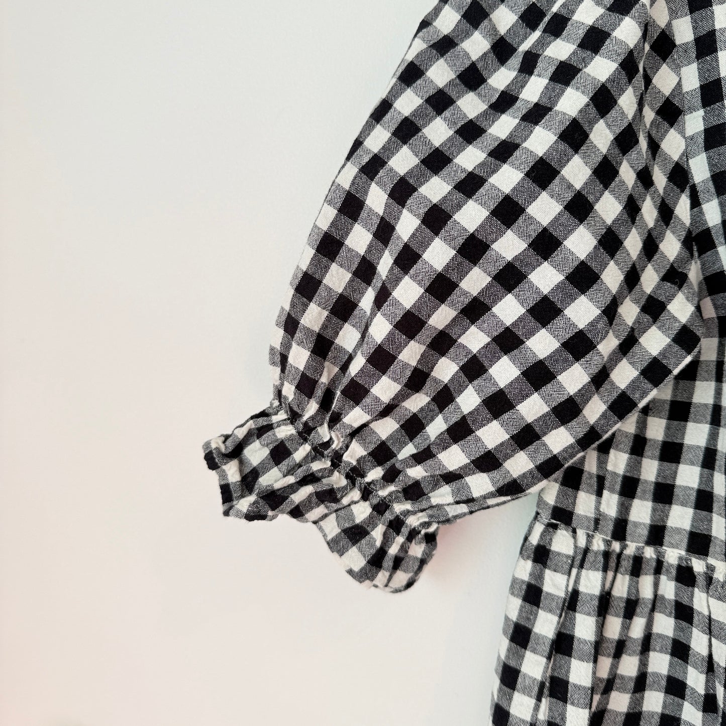 Switch Girls Size 12 Black & White Cotton-Blend Gingham Dress