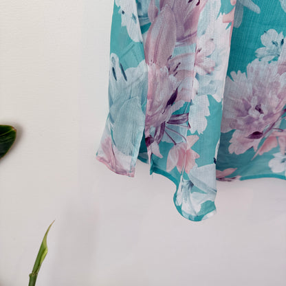 Portmans Size 16 Floral Ruffle-Trim Blouse