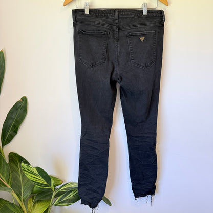 Guess Size 31 Black Distressed Skinny Jeans