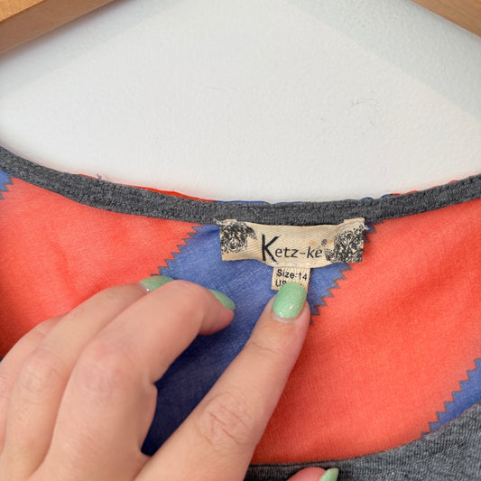 Ketz-Ke Size 14 Striped Pattern T-Shirt