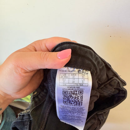 Guess Size 31 Black Distressed Skinny Jeans