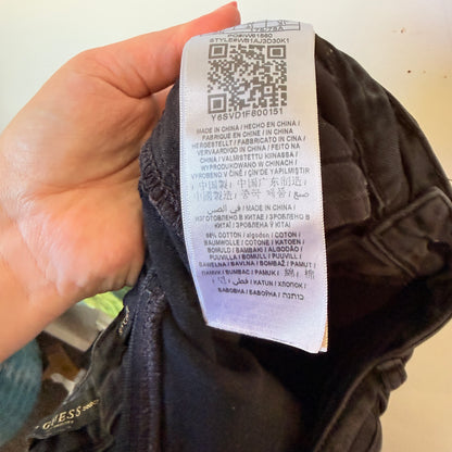 Guess Size 31 Black Distressed Skinny Jeans