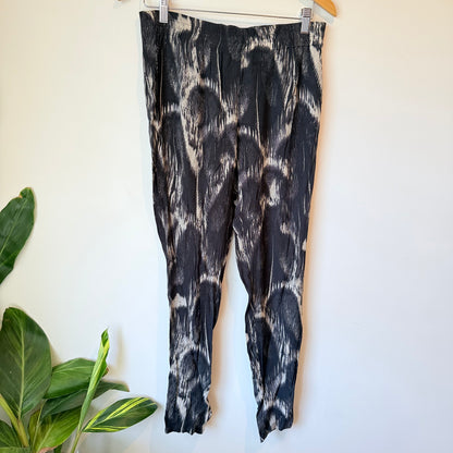 Witchery Size 8 Black and White Printed Viscose Pants