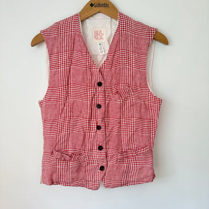 Hannoh Wessel Size 40 Red & White Plaid Vest