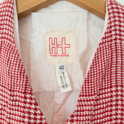 Hannoh Wessel Size 40 Red & White Plaid Vest