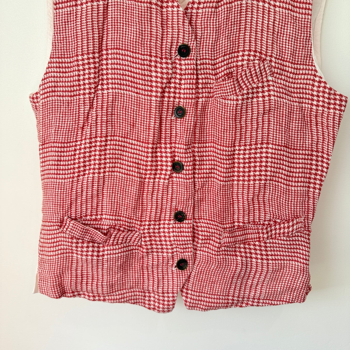 Hannoh Wessel Size 40 Red & White Plaid Vest