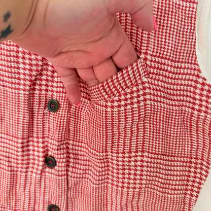 Hannoh Wessel Size 40 Red & White Plaid Vest
