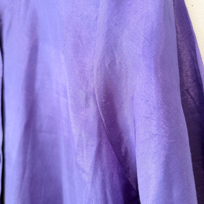 Thai Silk Size XL Purple Short-Sleeved Blouse