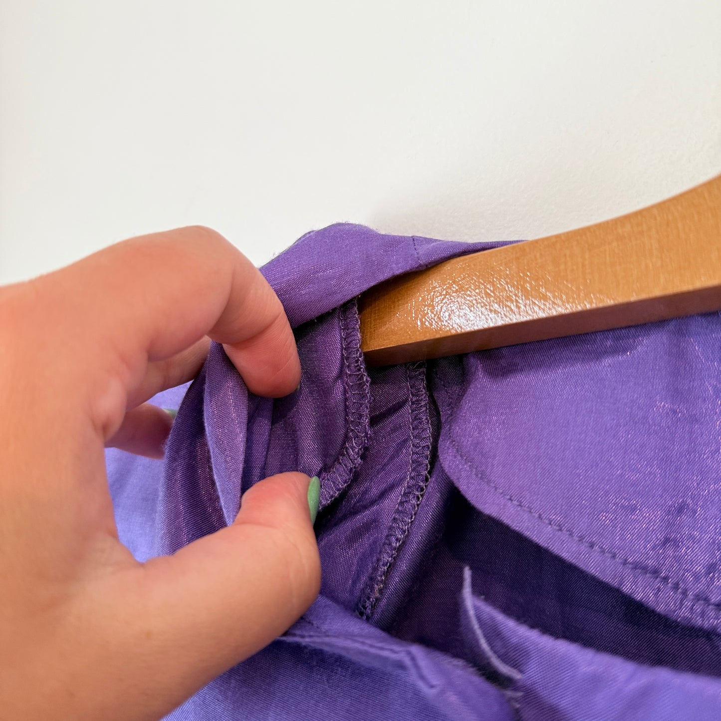 Thai Silk Size XL Purple Short-Sleeved Blouse