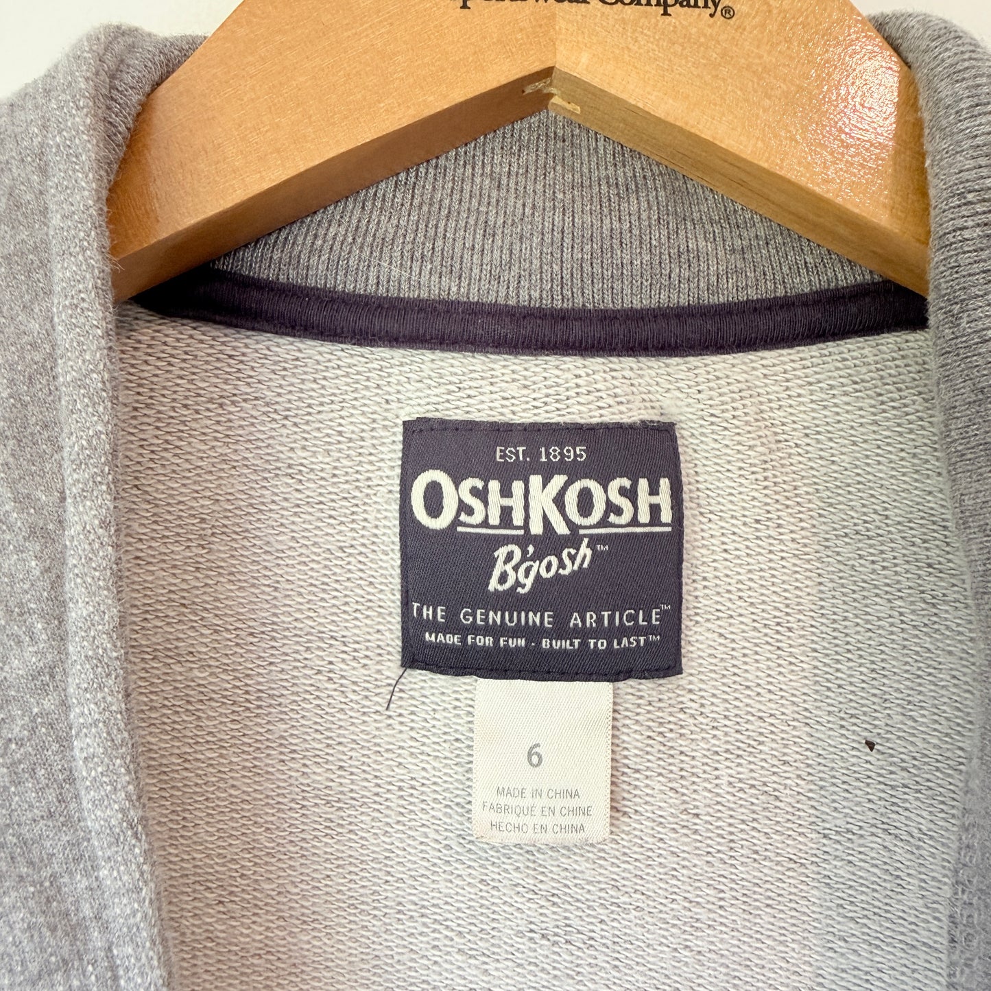 Kids OshKosh Size 6 Grey Cotton Button Sweater Jacket