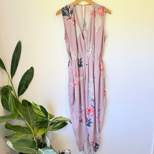 Spicy Sugar Size 10 Sleeveless V-Neck Floral Print Jumpsuit